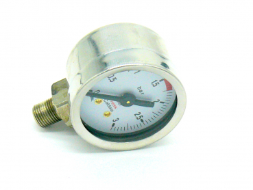 069 CHR Manometer Druckanzeige RUNDUM CHROM für alle Handhebelgeräte