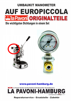 UK 501 Umbaukit / Manometer La Pavoni auf Europiccola setzen